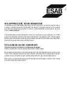 Предварительный просмотр 2 страницы ESAB fabricator 211i Service Manual