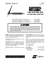 Preview for 1 page of ESAB Genuine Heliarc HW-18 Instructions Manual