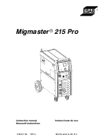 Предварительный просмотр 1 страницы ESAB migmaster 215 pro Instruction Manual