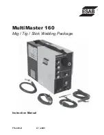 Предварительный просмотр 1 страницы ESAB MultiMaster 160 Instruction Manual