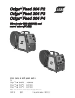 Предварительный просмотр 21 страницы ESAB Origo Feed 304 P2 User Manual And Spare Parts