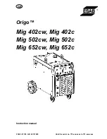 ESAB Origo Mig 402c Instruction Manual preview