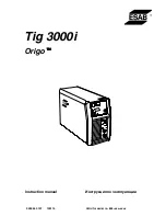 ESAB Origo Tig 3000i Instruction Manual preview