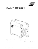 ESAB Warrior 500i CC/CV Instruction Manual preview