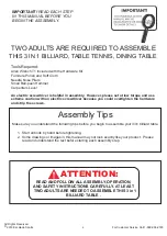 Preview for 2 page of ESCALADE Atomic G05302F Instruction Manual