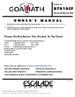 Предварительный просмотр 1 страницы ESCALADE Goaliath B7010CF Owner'S Manual