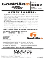 ESCALADE GOALRILLA CV B3222W Owner'S Manual preview