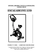 ESCALADE LS2005 Owners Assembly Manual & Operating Instructions preview