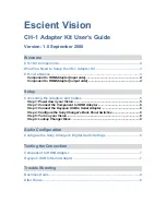 Escient Adapter Kit CH-1 User Manual preview