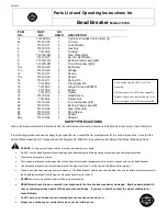 Предварительный просмотр 2 страницы Esco 10104 Parts List And Operating Instructions