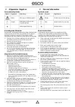 Предварительный просмотр 2 страницы Esco EuroLam FA121 Mounting And Operating Instruction