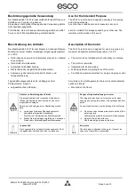 Preview for 3 page of Esco EuroLam FA121 Mounting And Operating Instruction