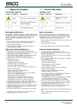 Preview for 2 page of Esco FA140 Mounting And Operating Instruction