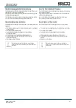 Preview for 3 page of Esco FA140 Mounting And Operating Instruction