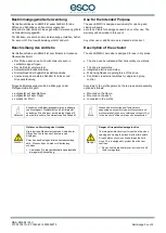 Preview for 3 page of Esco KM20II Installation And Operating Instructions Manual