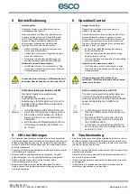 Preview for 8 page of Esco KM20II Installation And Operating Instructions Manual