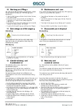 Preview for 9 page of Esco KM20II Installation And Operating Instructions Manual