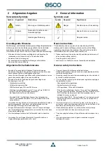 Предварительный просмотр 2 страницы Esco KM25i Mounting And Operating Instruction