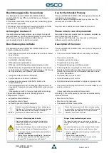 Preview for 3 page of Esco KM25i Mounting And Operating Instruction