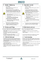 Preview for 8 page of Esco KM25i Mounting And Operating Instruction