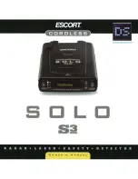 Preview for 1 page of Escort Solo S3 Owner'S Manual