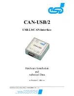 Preview for 1 page of ESD electronic CAN-USB/2 Hardware Installation And Technical Data