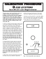 Предварительный просмотр 1 страницы ESD SYSTEMS 41273 Calibration Procedure