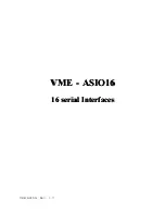 Preview for 1 page of ESD VME - ASIO16 Manual