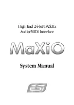 Preview for 1 page of ESI MaXiO System Manual