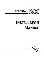 ESI ORIGINAL IVX Installation Manual предпросмотр