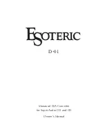 Esoteric D-01 Owner'S Manual предпросмотр