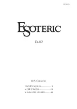 Esoteric D-02 s Owner'S Manual preview