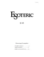 Esoteric Esoteric E-03 Owner'S Manual preview