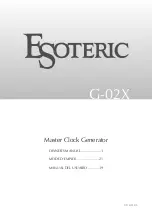 Esoteric G-02X Owner'S Manual предпросмотр