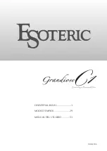 Esoteric GRANDIOSO C1 Owner'S Manual preview