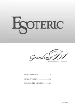 Preview for 1 page of Esoteric Grandioso D1 Owner'S Manual