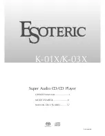 Preview for 1 page of Esoteric K-01X Owner'S Manual