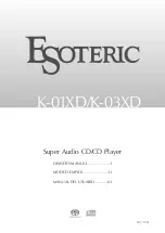 Preview for 1 page of Esoteric K-01XD Owner'S Manual