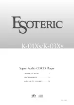 Предварительный просмотр 1 страницы Esoteric K-01Xs Owner'S Manual