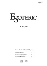 Предварительный просмотр 1 страницы Esoteric X-01 D2 Owner'S Manual