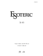 Предварительный просмотр 1 страницы Esoteric X-03 Owner'S Manual