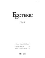 Esoteric X-05 Owner'S Manual предпросмотр