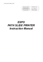 Preview for 1 page of ESPO PATH SLIDE PRINTER Instruction Manual