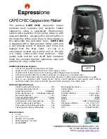 Espressione CAFE CHICH Cappuccino Maker 1377 Technical Specifications предпросмотр