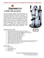 Espressione Caff Novecento 1387 Specifications предпросмотр