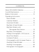 Preview for 4 page of Esq SWISS Operating Instruction And Service Instructions Manual