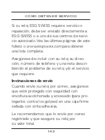 Preview for 161 page of Esq SWISS Operating Instruction And Service Instructions Manual