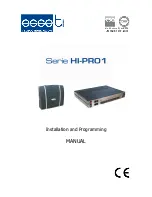 Esse-ti Hi-Pro 1 Series Installation And Programming Manual preview