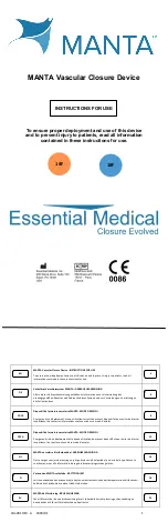 Предварительный просмотр 1 страницы Essential Medical Supply MANTA Instructions For Use Manual