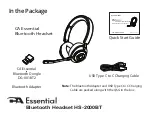 Preview for 2 page of essential HS-2000BT Quick Start Manual